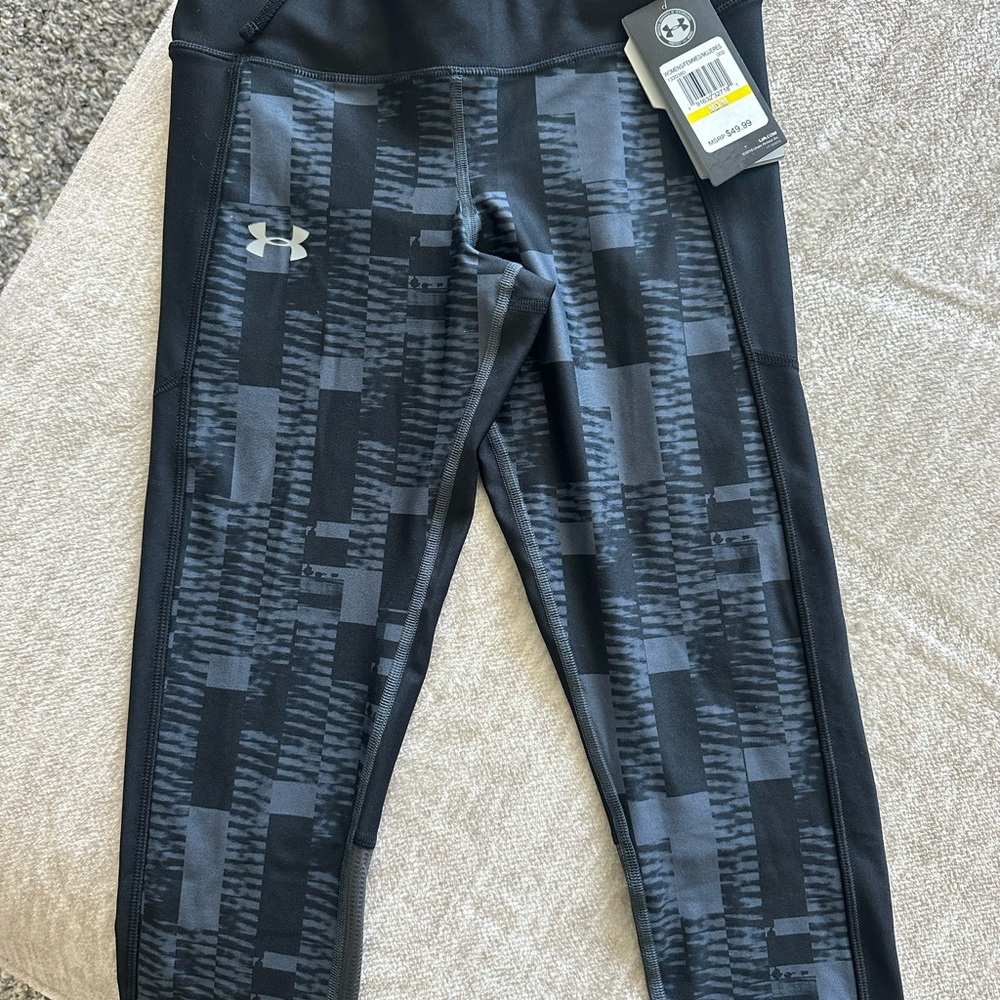 Under Armour Kids' Patterned Black and Gray Leggings